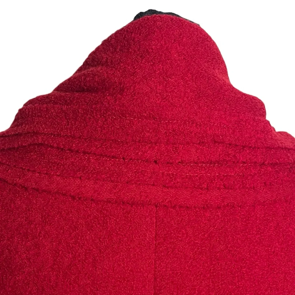 Vintage Carolina Herrera New York Red Virgin Wool Jacket – Size 16 - Picture 3 of 16